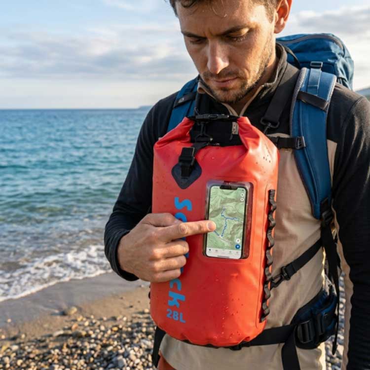 IMPERVIUS Backpack in Phone Fenestra: Beneficia Navigium et Outdoor usus