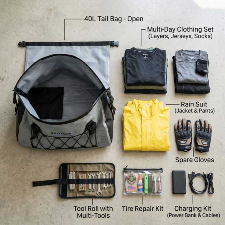 40L IMPERVIUS Motorcycle Tail Bag: Repono Capacitas et Plus Benefits