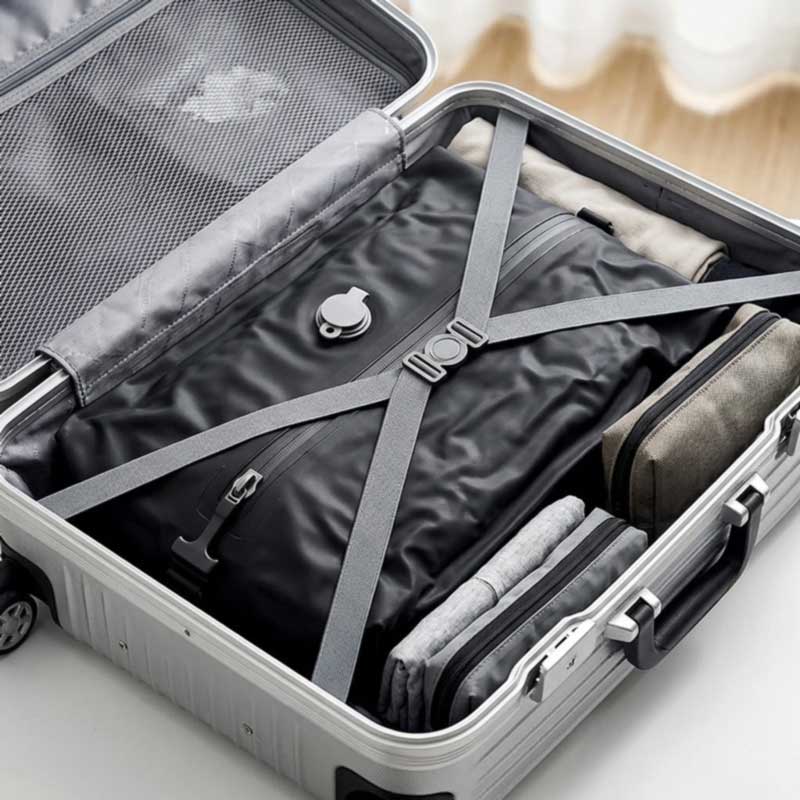 vacuum compression packing bag in a suitcase